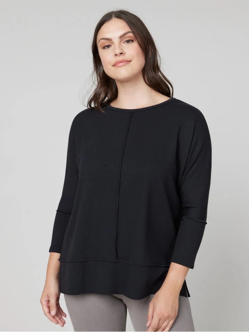 SPANX Perfect Length Top Dolman 3/4 Sleeve Very Black